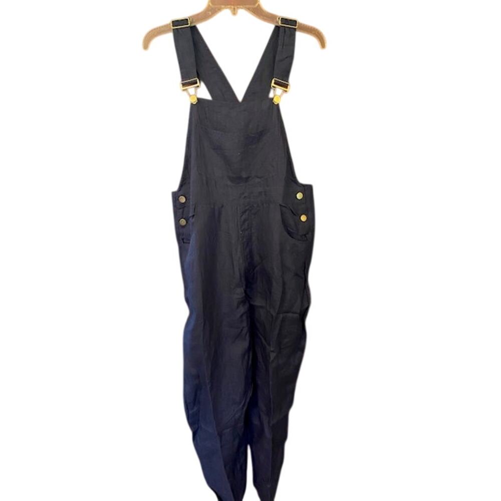 Navy Linen Overalls